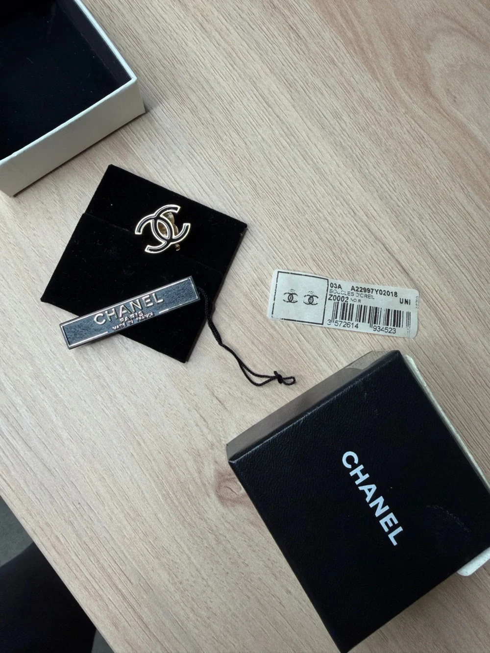 Chanel Single Earring Black & Gold